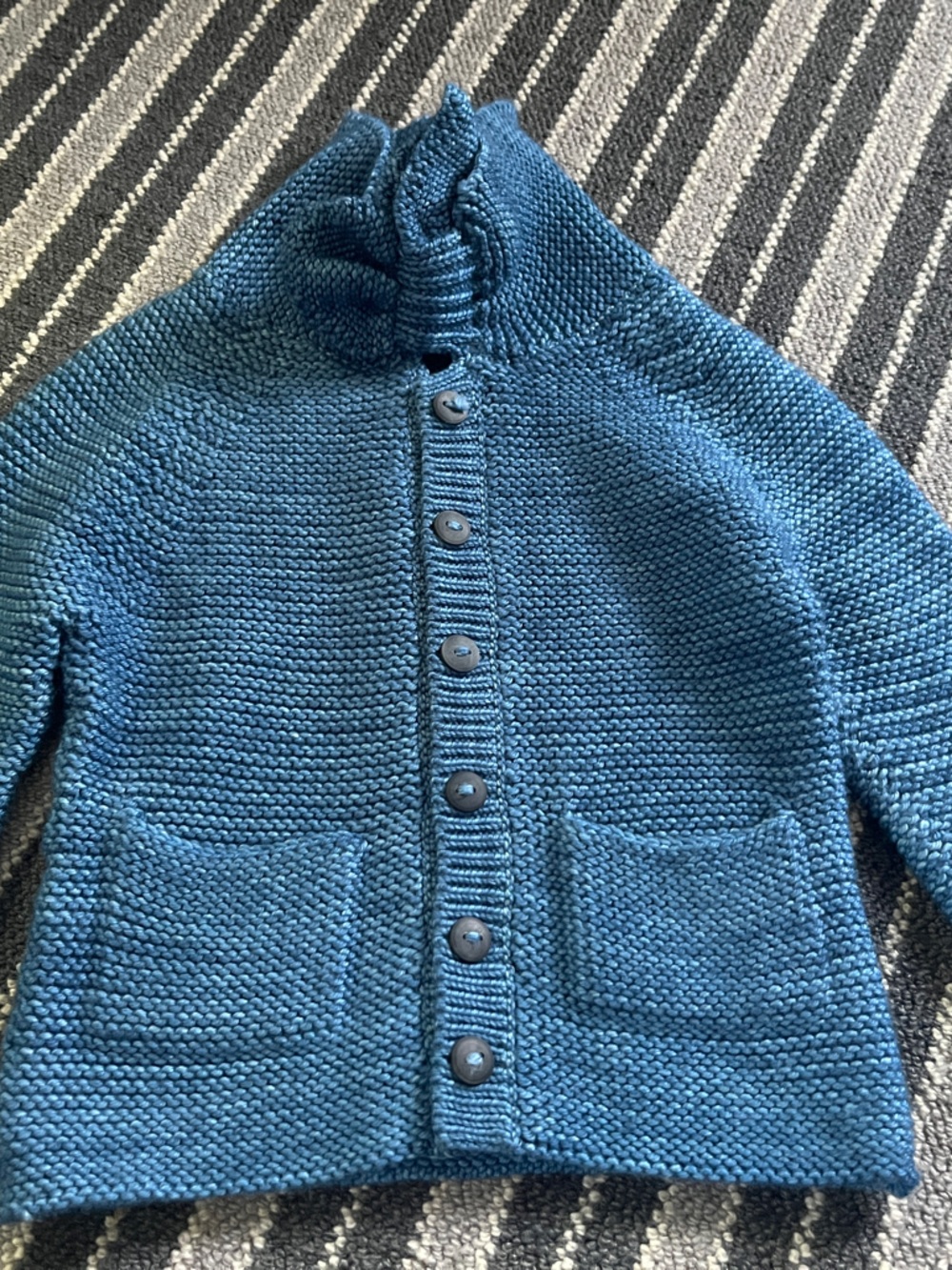 Misha And Puff Blue Knit Button-Front Sweater size 3-4 years. 100% merino wool